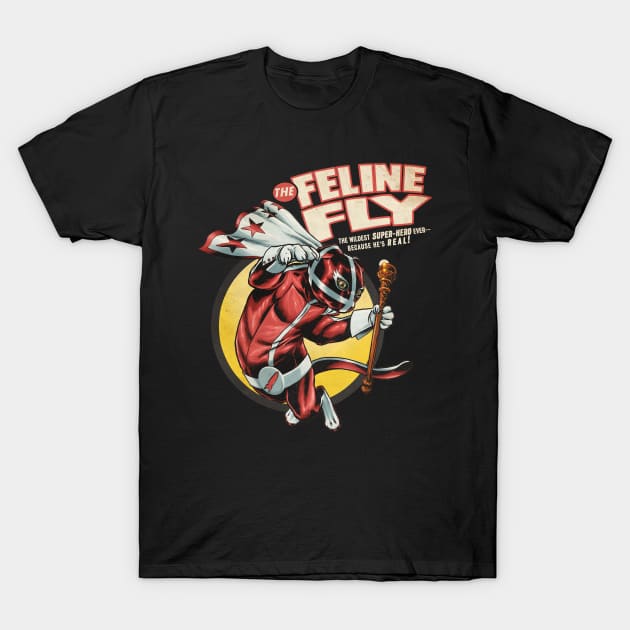 The Feline Fly! T-Shirt by ThirteenthFloor